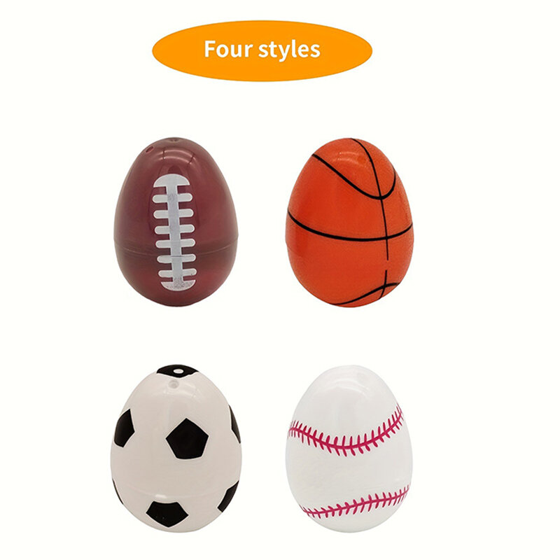 Mainan hadiah anak-anak telur Paskah, keranjang dekorasi olahraga bola sepak bola Basket sepak bola, bisbol plastik telur lucu