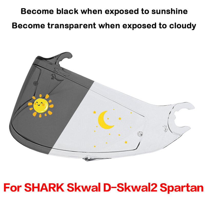 Photochromic Shield Visor Lenses for SHARK D Skwal D-Skwal 2 Spartan Helmet Visor Full Face Viseira Capacete Racing Helmet Parts