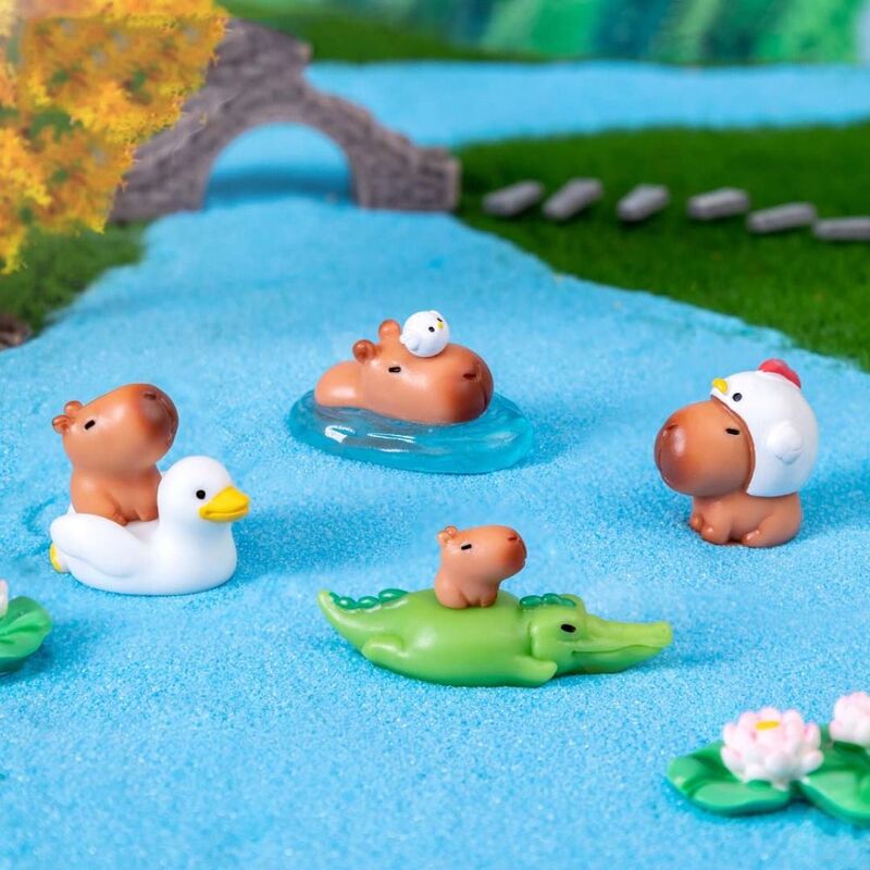 Gorący kapibara imitacje zwierząt Model Mini Kapibare figurki figurki dekoracja domu prezent dla dzieci