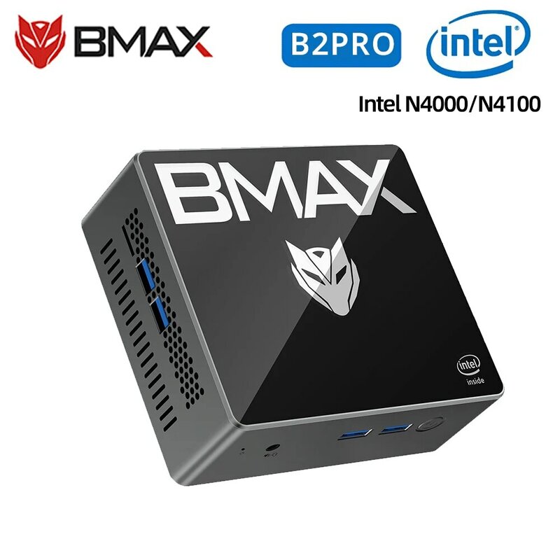 BMAX-Mini PC B2 Pro, sistema operativo Windows 11 PRO, todo en uno, HDMI, Intel N4000, N4100, 8GB de RAM, 256GB SSD, Intel UHD Graphics 600, 1000Mbps