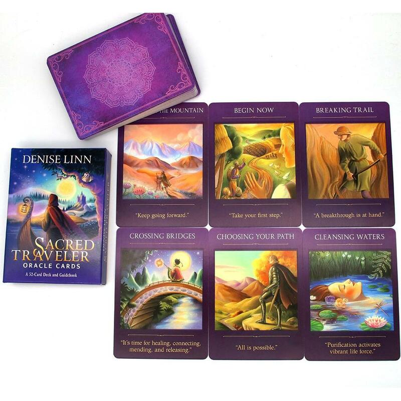 Tarot card game super sacred travel, oracle board game, 52 cartas, inglês e inglês, 10.3x 6cm