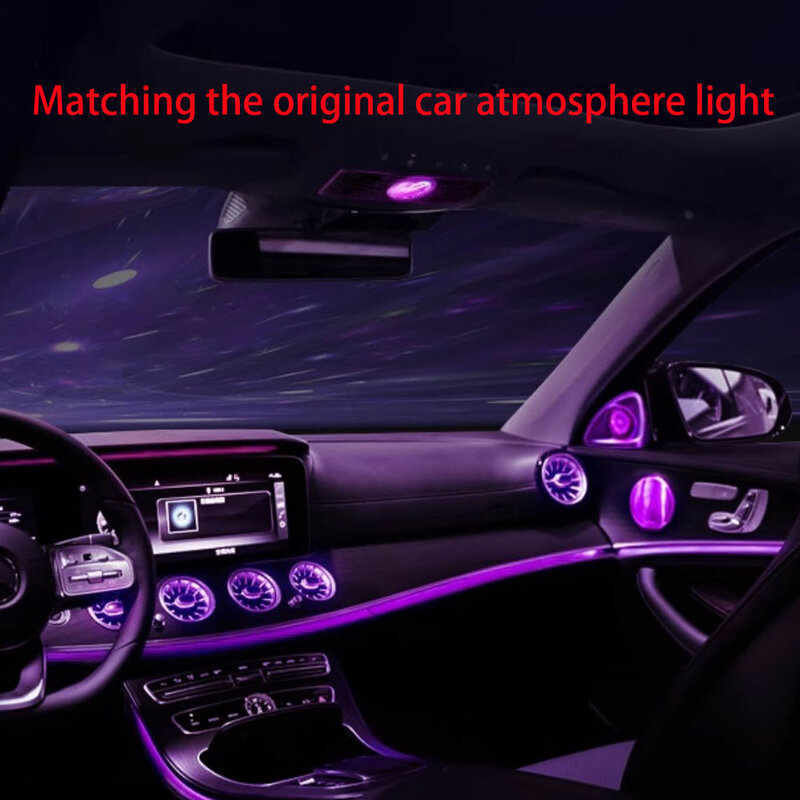 Chifre luminoso de carro para Mercedes Benz, Tweeter giratório 4D, RGB LED, Reajuste para Mercedes Benz C, GLC, E, Classe S, W205, W213, W222, X253, W177, 64 cores