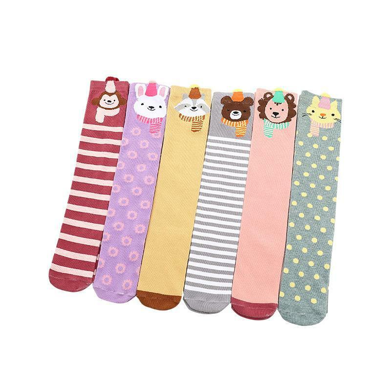 Calcetines de tubo medio para niña, medias de algodón hasta la rodilla, 3 pares, primavera y otoño
