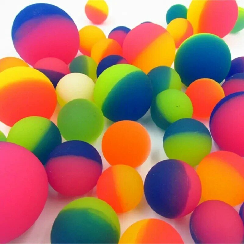 24/30/42/55mm Bicolor Elastic Ball Toy Children Colored Boy Bouncing Ball Rubber Kids Sport Games Elastic Jumping Balls