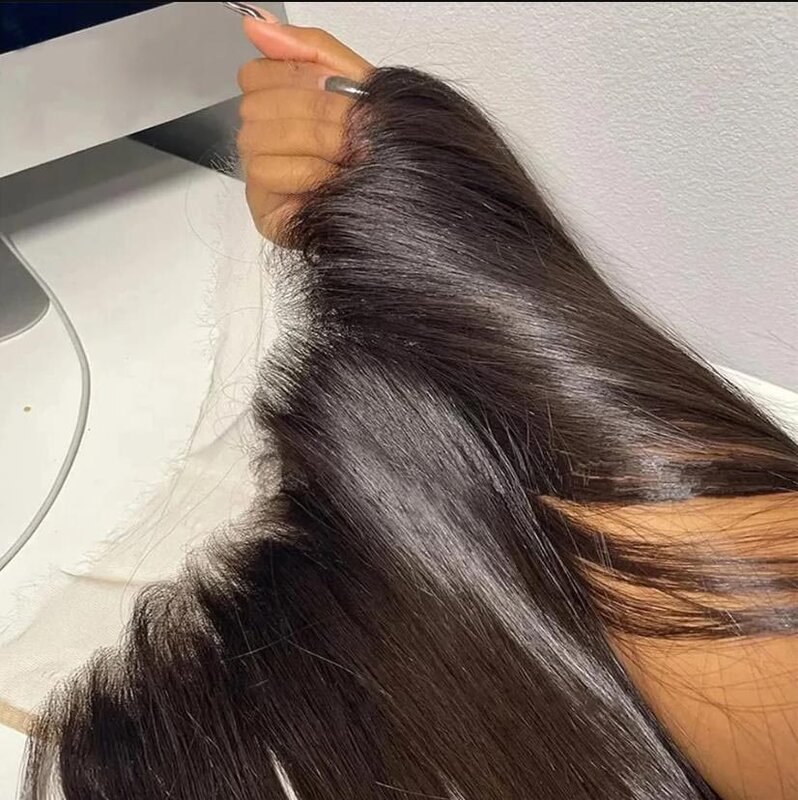 Peruvian Hair 4x4 Lace Closure Pre plucked  Straight Hair 13x4 HD Transparent Lace Frontal 100% Human Hair Natural Hair Line