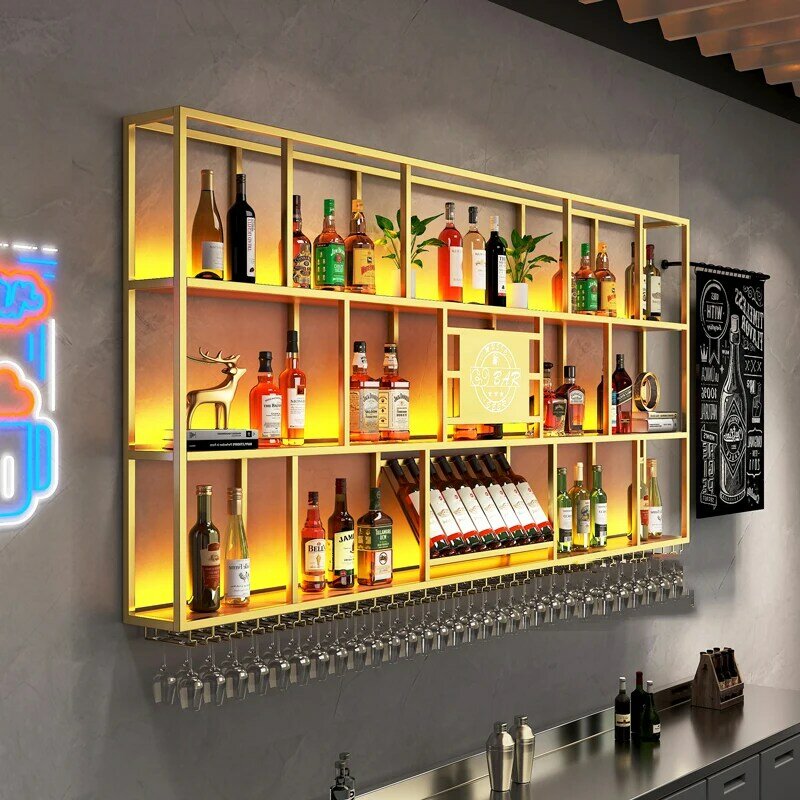 Vendita al dettaglio unico Bar armadio stoccaggio industriale Whisky vino armadi cucina salone Armario Para Vinos mobili da cucina