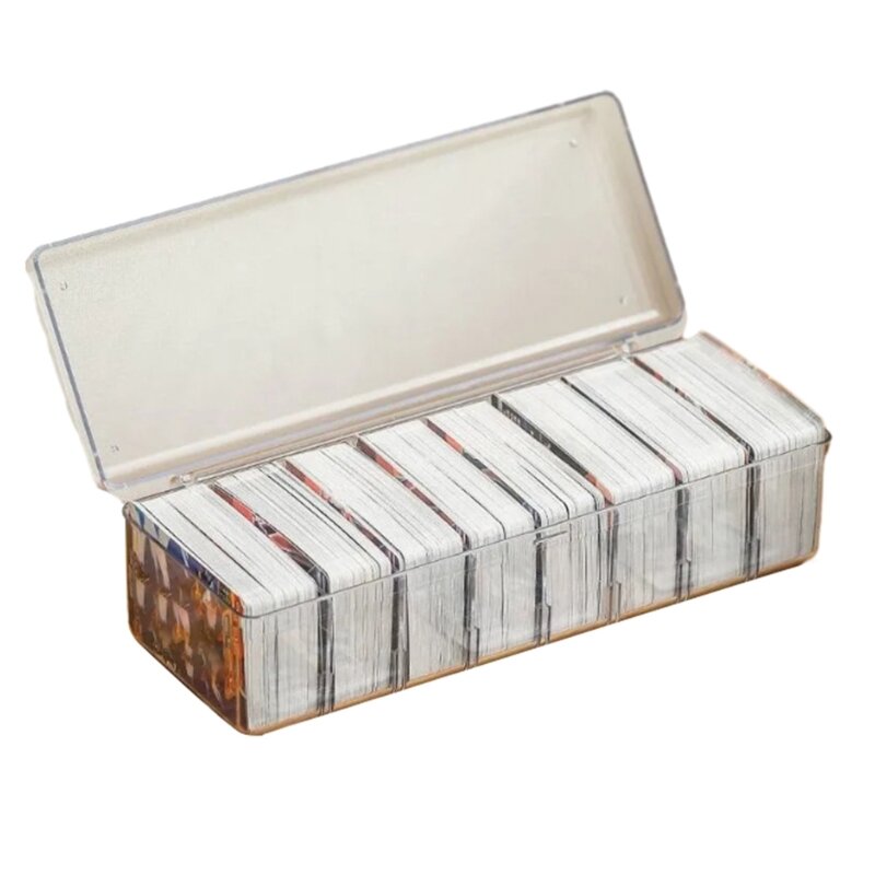 B36F Playing Card Storage Box Clear Plastic Card Divider Box Small Card Collection Organizers Large Capacity Card Container