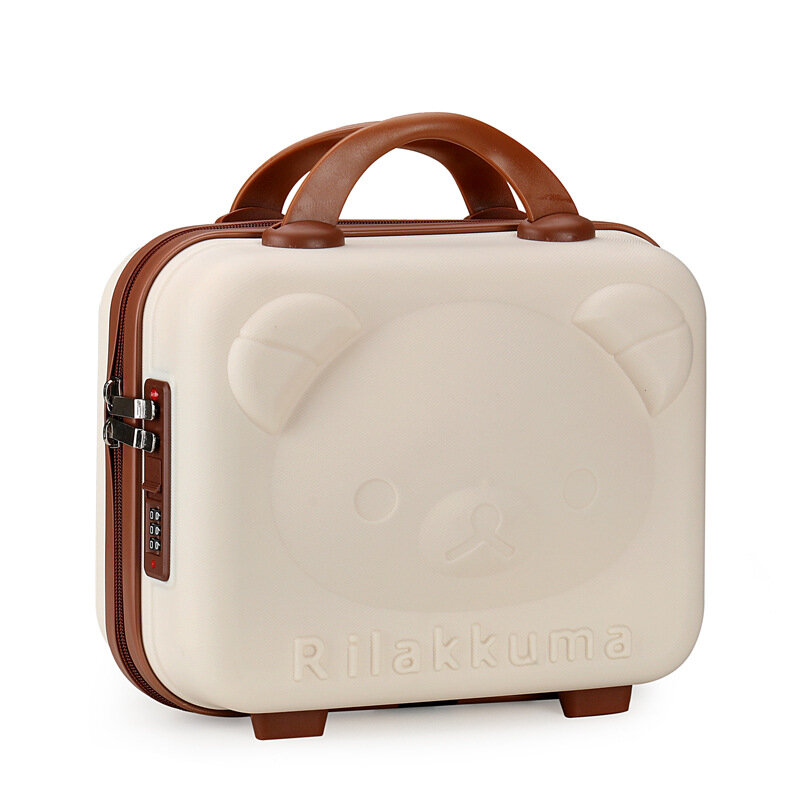 (010) маленький чемодан для макияжа, 14-дюймовый медведь, милый мультяшный пароль, легкий мини
