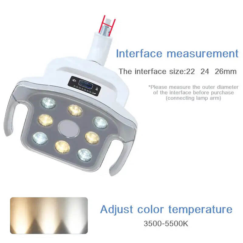 LED Dental Teto Montado Luz, Lâmpada Shadowless Sensível, Operação cirúrgica, Dental Chair Spare Part D, 8 Lâmpadas