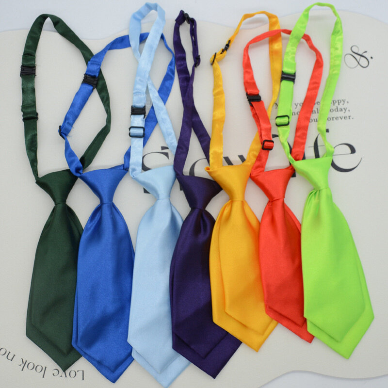 JK Tie Women Short Lazy Ties Solid Color Double-layer Neckties Student College Uniform Simple Neckwear Suit Shirt Gravatas Gift