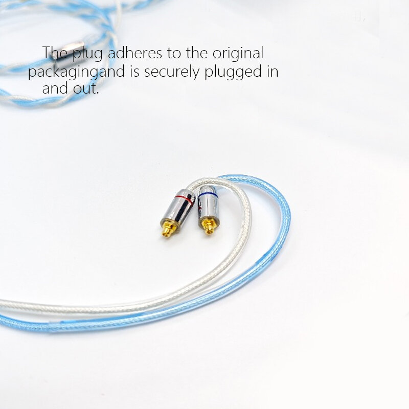 MMCX kabel LIZT 2 Core earphone berlapis perak, earphone OCC ditingkatkan 4.4mm keseimbangan 2.5 3.5