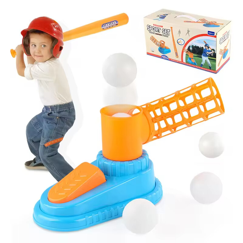 Бейсбольная пусковая установка для детей, игровой набор для комнатных тренировок, спортивный уличный мяч, милая игрушка-динозавр, фитнесс-набор, эжектор