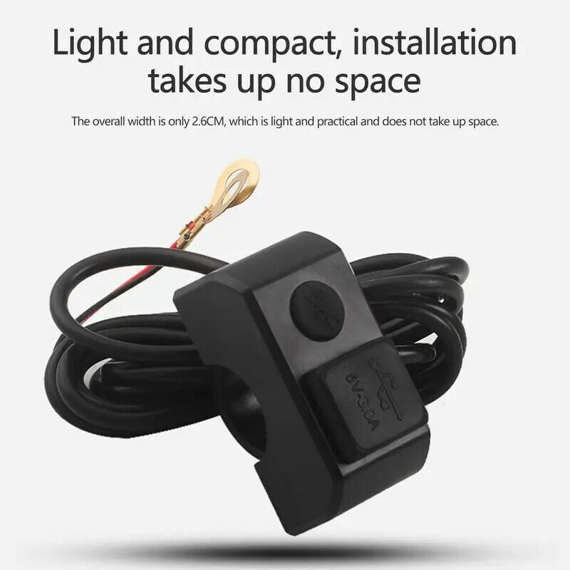 Puerto USB impermeable de carga rápida para motocicleta, cargador de teléfono, tableta, GPS, adaptador USB de desconexión rápida, 3A