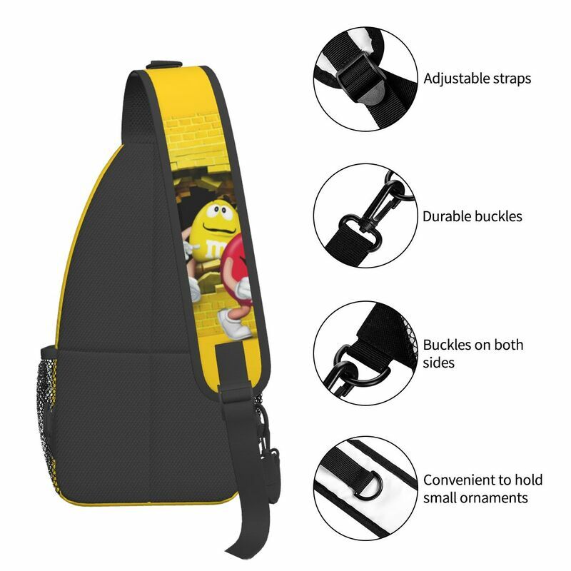 Cartoon Chocolate Candy Sling Bags for Travel Hiking Crossbody Chest Backpack Shoulder Daypack