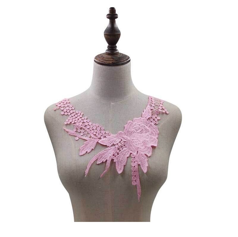 1PCS Water-soluble lace collar flower polyester silk false collar hollow corsage DIY clothing accessories