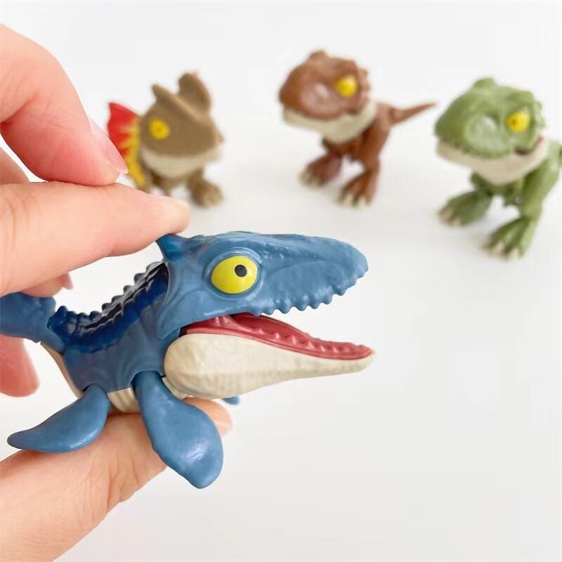 Dedo dinossauro complicado tyrannosaurus modelo mordendo mão fidget mosasaurus jurássico dino brinquedo para crianças dino articulações móveis presente