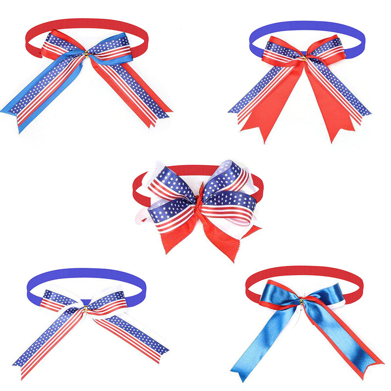 50szt American Independence Day Large Dog Bowties Pet Products Neck Tie Collar Pet Grooming Supplies for Large Dog Accessories