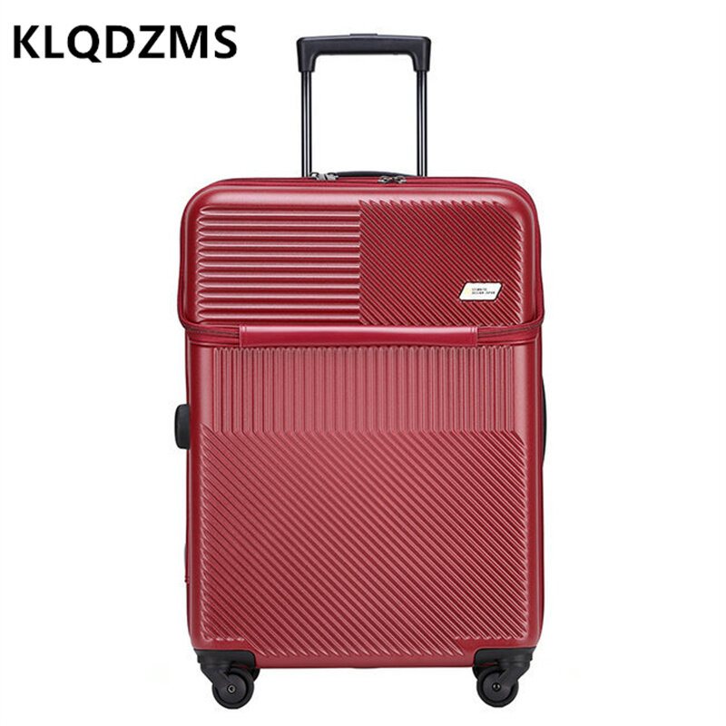 KLQDZMS 20-Inch Front Opening High-Value Boarding Lock Box Universal Wheel 24" Ultra-Light Mute Travel Trolley Box Male
