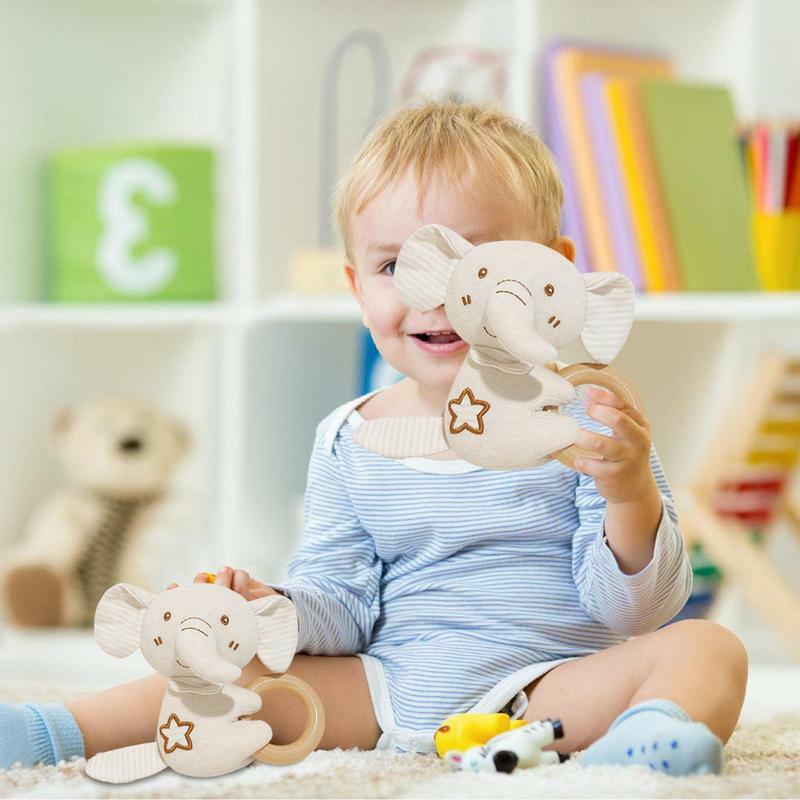 Chocalho de dentição animal bonito para criança, Brinquedos sensoriais, Brinquedos calmantes para bebê, Aprendizagem segura e educacional