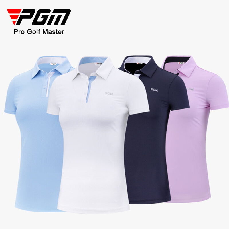 PGM Golf Women's T-Shirts Sports Leisure Summer Short Sleeve Lady Clothing Quick Dry Breathable YF486 Wholesale