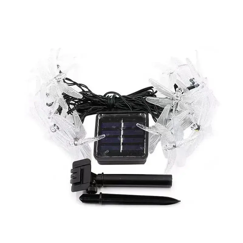 Solar Slingers Licht 12M Dragonfly Sneeuwvlok Bloem Solar Lamp Power Led String Fairy Lights Tuin Kerst Decor Voor Outdoor