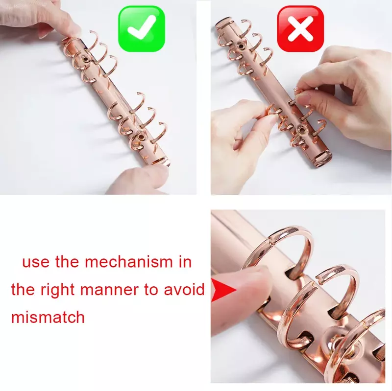 Moterm A5 Size Metal Spiral Rings Binder Clip With 2 Pairs of Screw For Diary Notebook Planner Binder Clip File Folder
