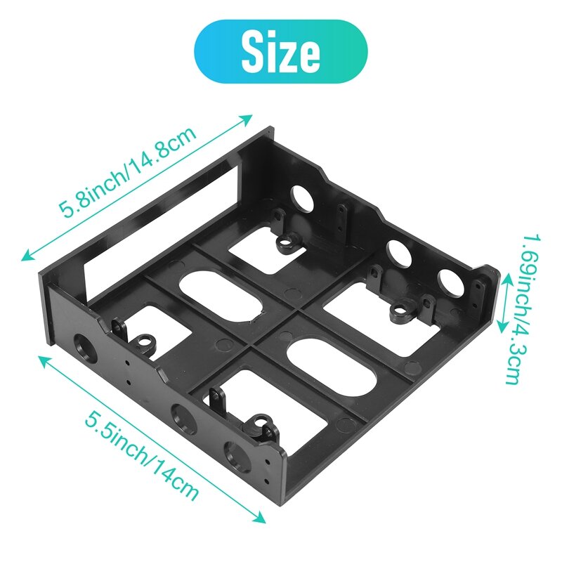 3.5 To 5.25 Hard Drive Drive Bay Front Bay Bracket Adapter,Mount 3.5 Inch Devices In 5.25In Bay