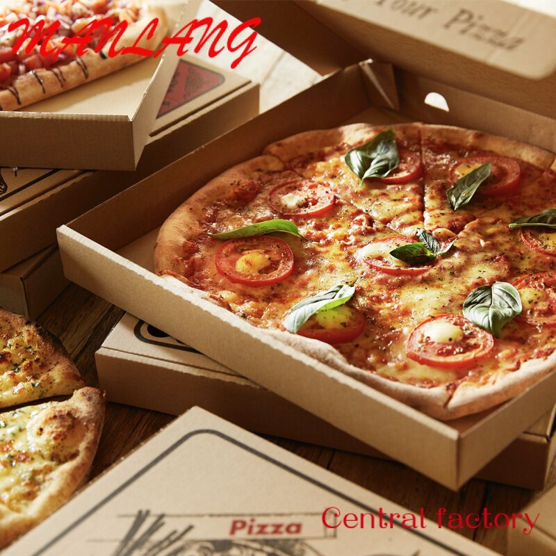 Caixa ondulada customizável da pizza, produto comestível, 3 camadas, 32x32x4