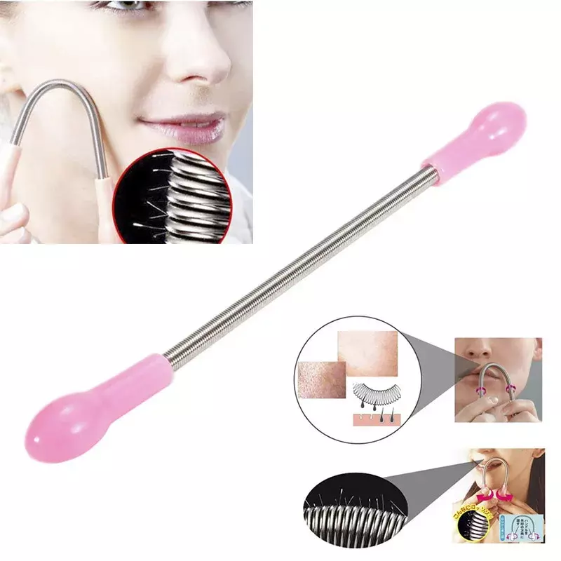 Face Hair Spring Remover Stick Removal Threading Beauty Tool Epilator Cream Hair Removal Tool  Stainless Steel Epilator Stick