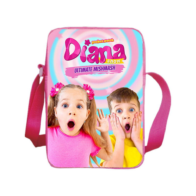 Kawaii Diana Show Print HandBags Cute Girls Shoulder Bags Nylon Crossbody Bag Messenger Bag Coin Purse Waterproof Kids Bags Gift