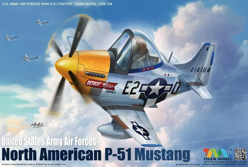 Tiger Model 109 U.S. ARMY AIR FORCES WWii P-51 FIGHTER MODEL KIT