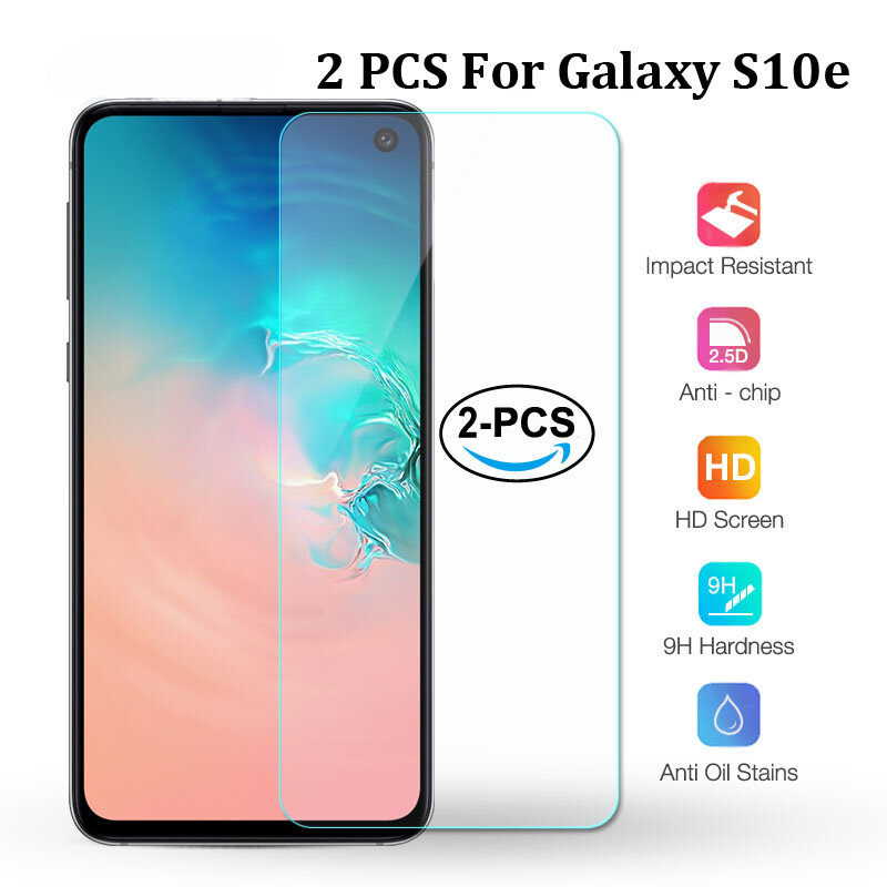 2Pcs Tempered Glass For Samsung Galaxy S10e Screen Protector For Samsung Galaxy S10e s10 e S10 Safety Film Cover Protetive Glass