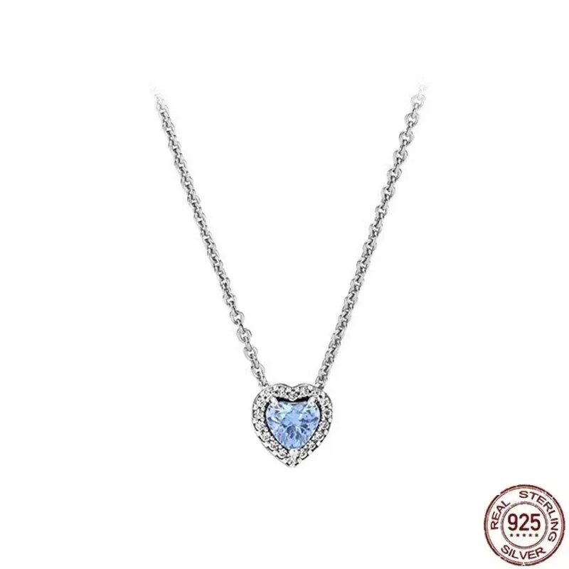 Очаровательный Комплект из кольца и сережек из серебра 925 пробы с синим сердцем, роскошный модный изысканный подарок на день Святого Валентина