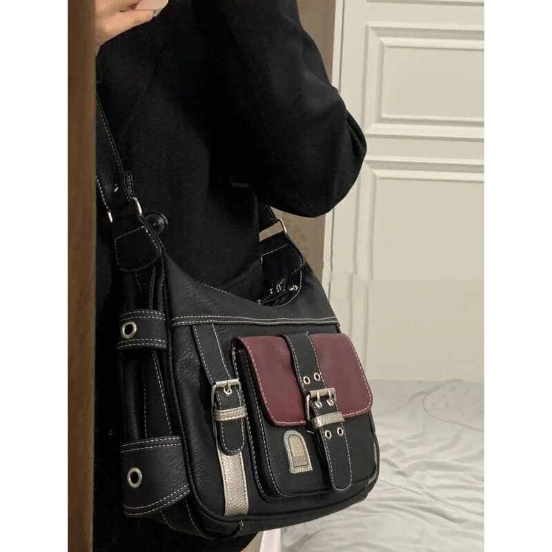Винтажная сумка через плечо Y2K, женская сумка-мессенджер высокого качества в стиле хип-хоп, большая женская сумочка для поездок