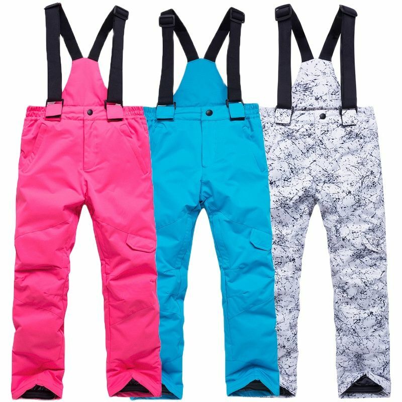 New 4-12 Years Old Children Ski Pants Boys and Girls Outdoor Sports Warm Snow Skiing Pants Kids Snowboarding Trousers