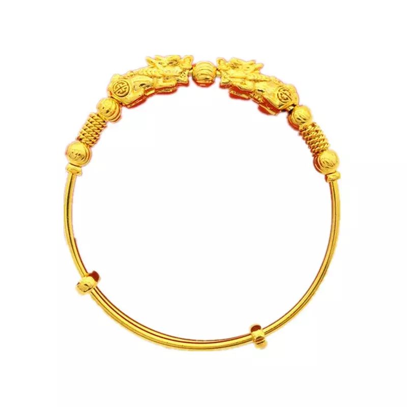 Gelang emas dolar Eropa, perhiasan gaya etnik, gelang Brave wanita, gelang pasir emas Vietnam, gelang emas imitasi yang dapat disesuaikan