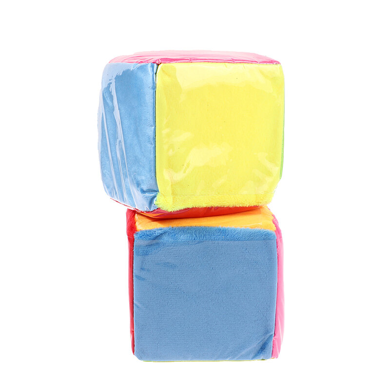 Kartu Insertable mainan mewah persegi 10cm kubus plastik Film spons dadu pencerahan anak-anak alat bantu pengajaran dadu permainan multiwarna