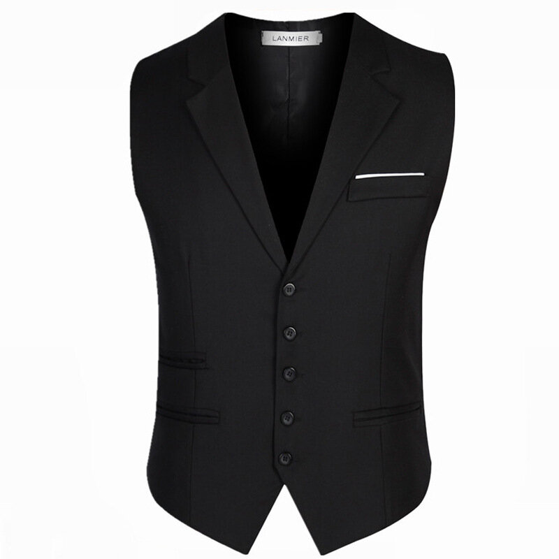 M-6XL Dress Vests For Men Slim Fit Mens Suit Vest Male Waistcoat Gilet Homme Casual Sleeveless Formal Business Jacket Plus Size