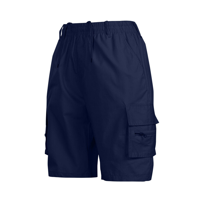 Shorts esportivos masculinos com bolsos, roupa casual para trabalho diário, shorts de corrida monocromático reto com cordão, primavera e verão