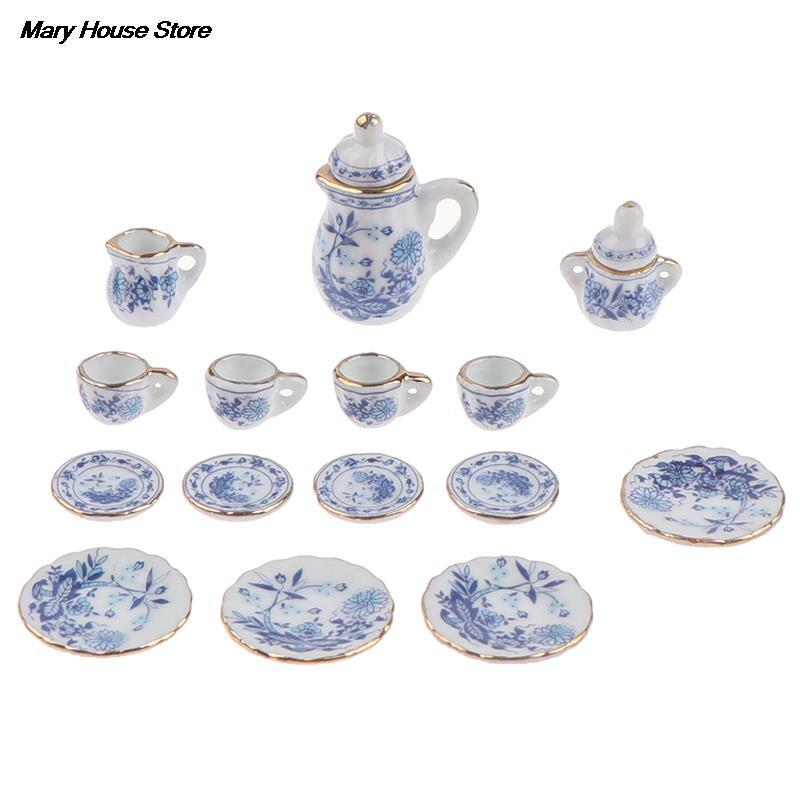 Set di tazze da tè in porcellana in miniatura stoviglie di fiori cucina mobili per casa delle bambole giocattoli per bambini tazze da tè casa delle bambole