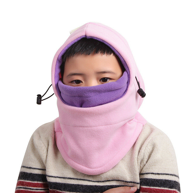 Zimowa wiatroszczelna kominiarka dziecięca na zewnątrz pluszowe wyściełane czapka motocyklowa czapka narciarska maski na całą twarz czapka dziecięca