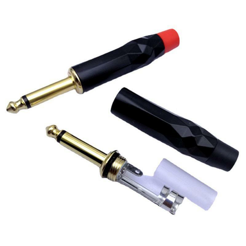 Banhado A Ouro Microfone Adaptador Plugs, Plugs De Áudio, Aux Conversor Para Amplificador De Auscultadores, 6,5mm