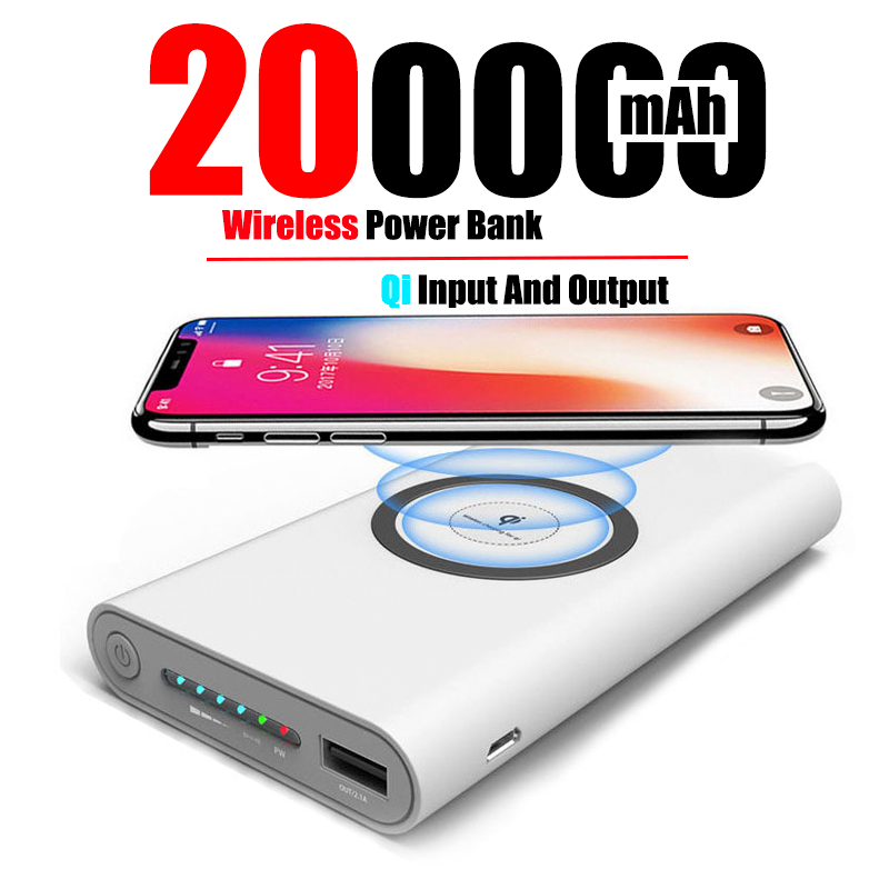 200000Mah Power Bank Tweeweg Draadloos Snel Opladen Powerbank Draagbare Oplader Type-C Externe Batterij Voor Iphone 14 13 Samsung