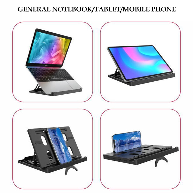 Soporte para portátil, 3D proyector de pantalla, soporte para portátil para escritorio y cama, ángulos de 6 niveles, altura ajustable, soportes de montaje para Notebook