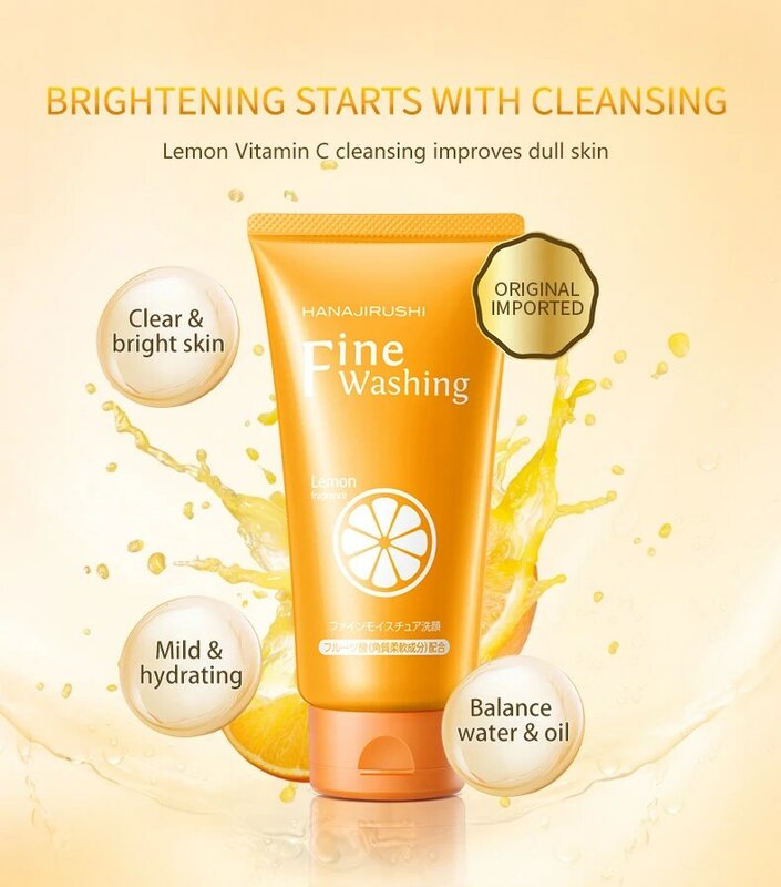Hanajirushi vitamina c limpeza facial limpiador clareamento clareamento lavagem de rosto cuidados com a pele limpeza profunda cuidados com os poros 120g