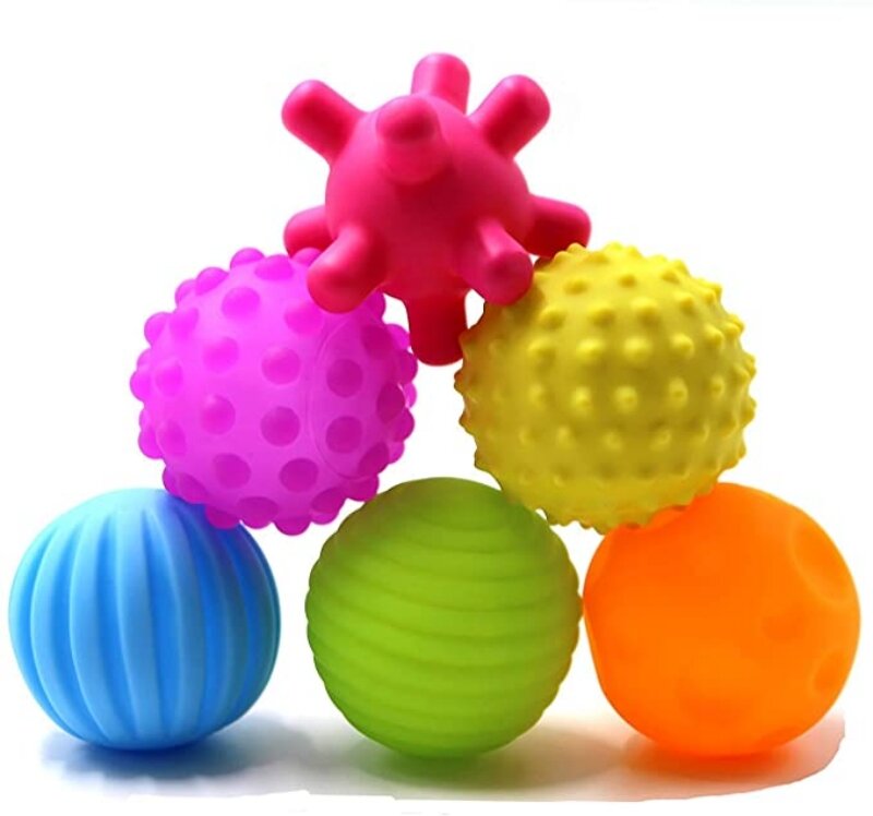 Bolas sensoriais para bebê, bola multi-macia texturizada, brinquedos montessorianos para bebês, atividade de 1 a 2 anos, 6 a 12 meses
