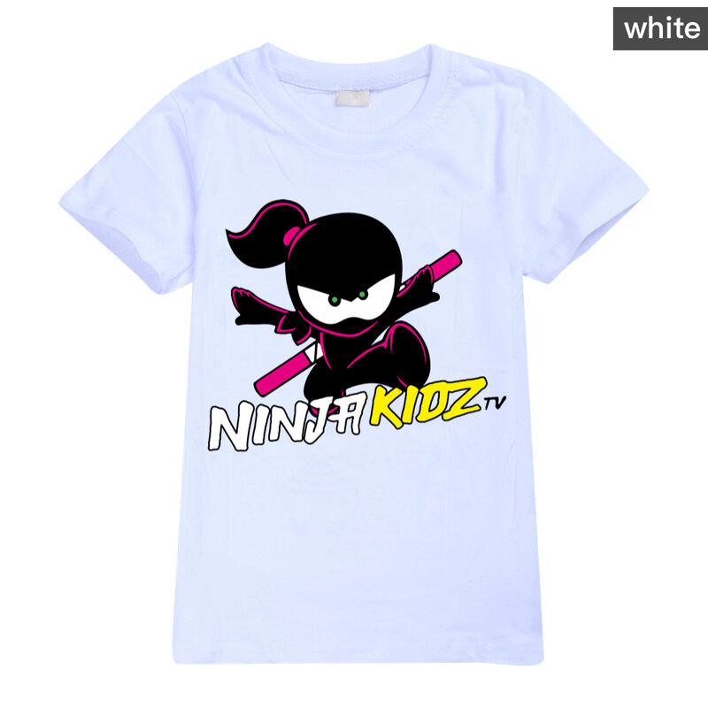 Ninja-子供用Tシャツ,漫画のカジュアルウェア,男の子と女の子用の綿の服,カワイイトップ
