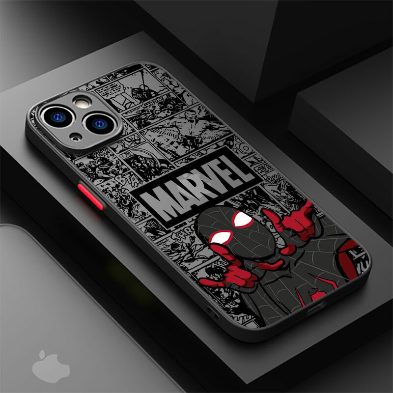 Custodia per telefono per iPhone 13 8 Plus 14 Pro Max XS X 7 6S 15 Pro XR 11 Pro SE 12 Mini Marvel Cute Spidermans Hello Kitty Cover