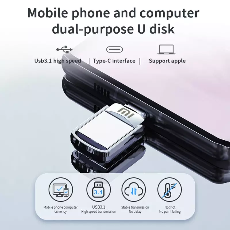 XIAOMI-lápiz Usb 3,0 de alta velocidad para teléfono móvil, Memoria Flash Dual OTG de 2TB, interfaz tipo C, 1TB, ordenador