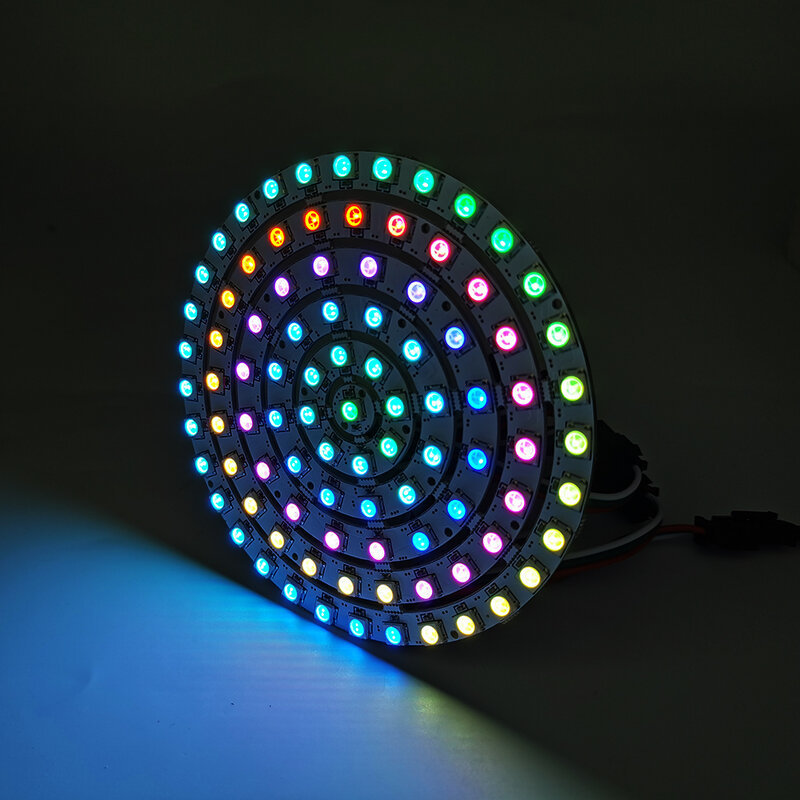 Anneau LED adressable noir et blanc, lumières rondes RVB, PCB 8, 16, 24, 35, 45 pixels, 3 broches, mâle, femelle, allergique, DC5V, WS2812B, uries l, 5050